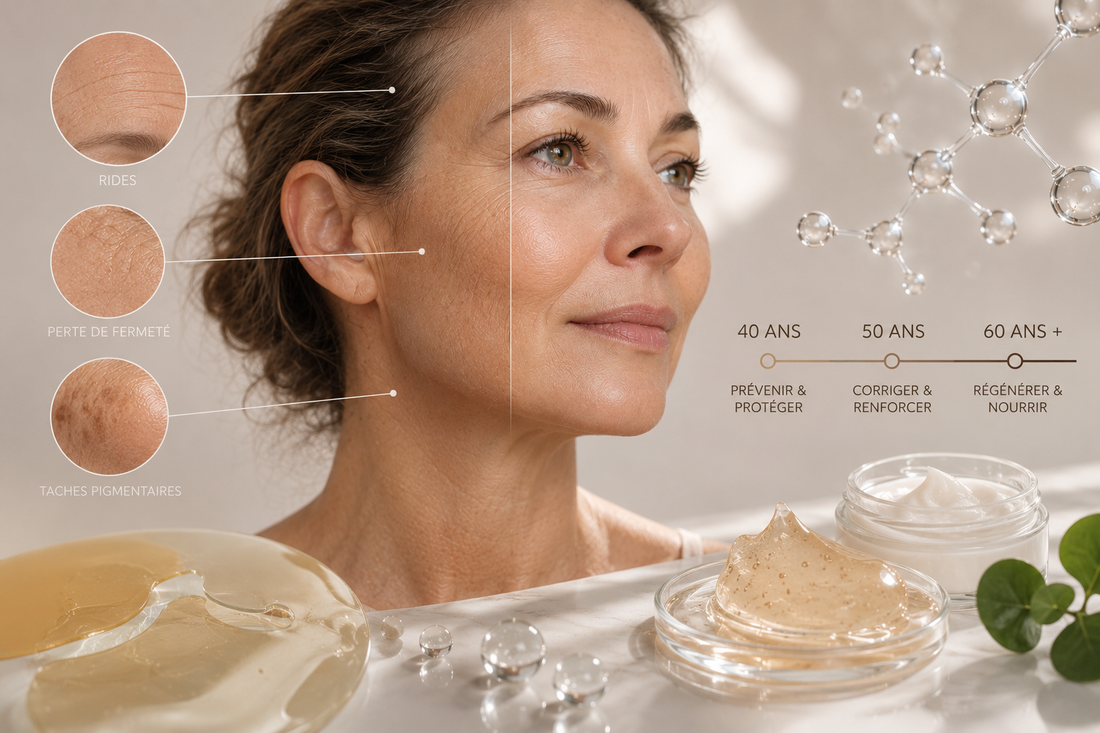 Peau mature après 40, 50 et 60 ans : quels actifs privilégier pour préserver fermeté, rides et éclat ?